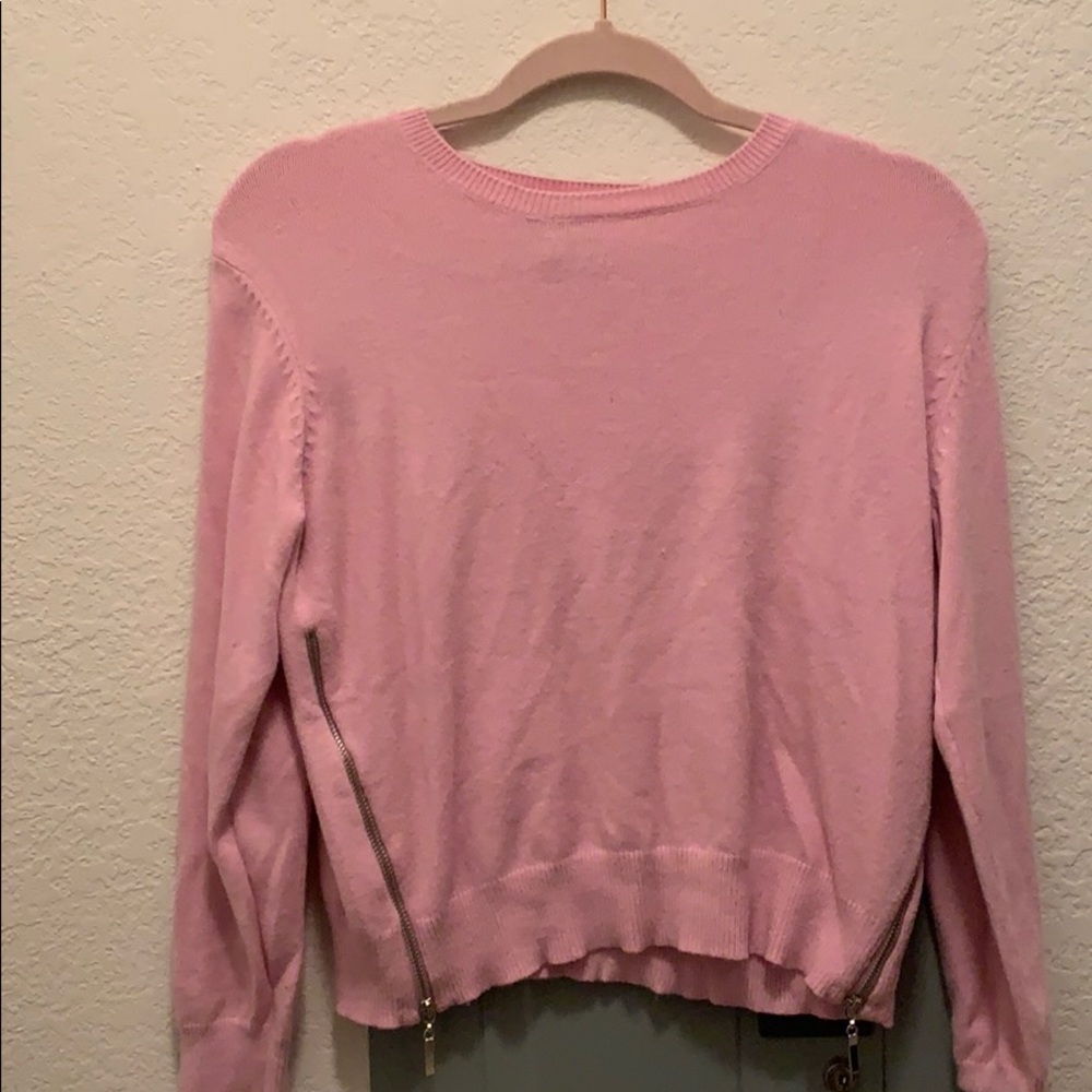 Forever 21 pink sweater with zipper detail